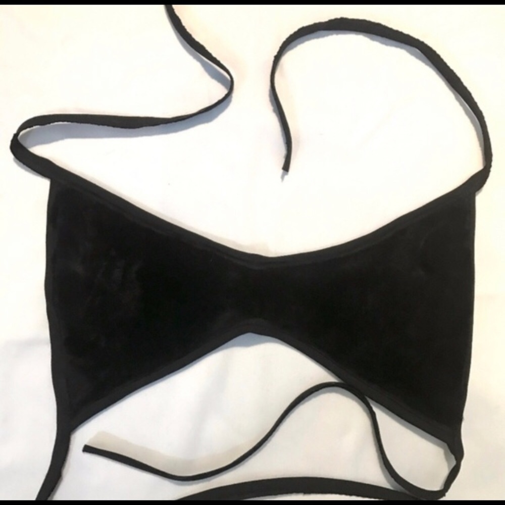 Black Furry Rave Bikini Top